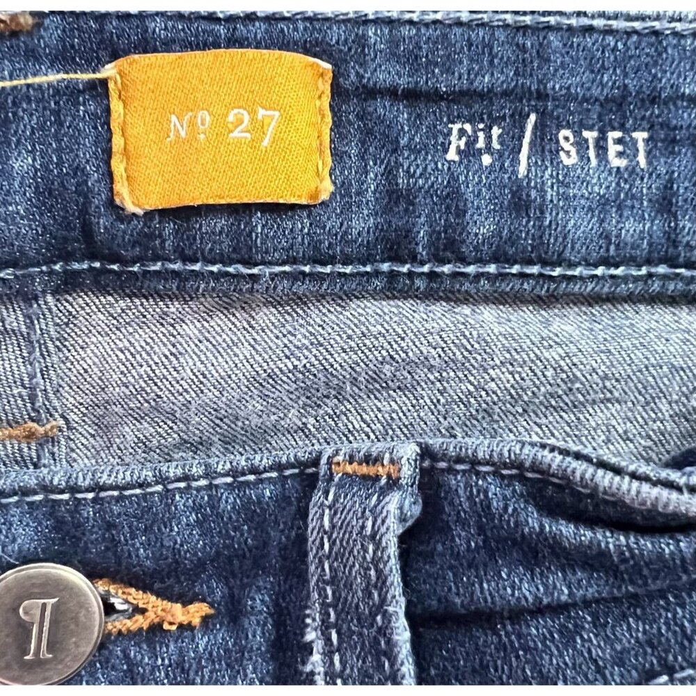 Anthropologie Pilcro Stet Size 27 Slim Bootcut Distress Jeans Blue Stretch - Picture 4 of 12